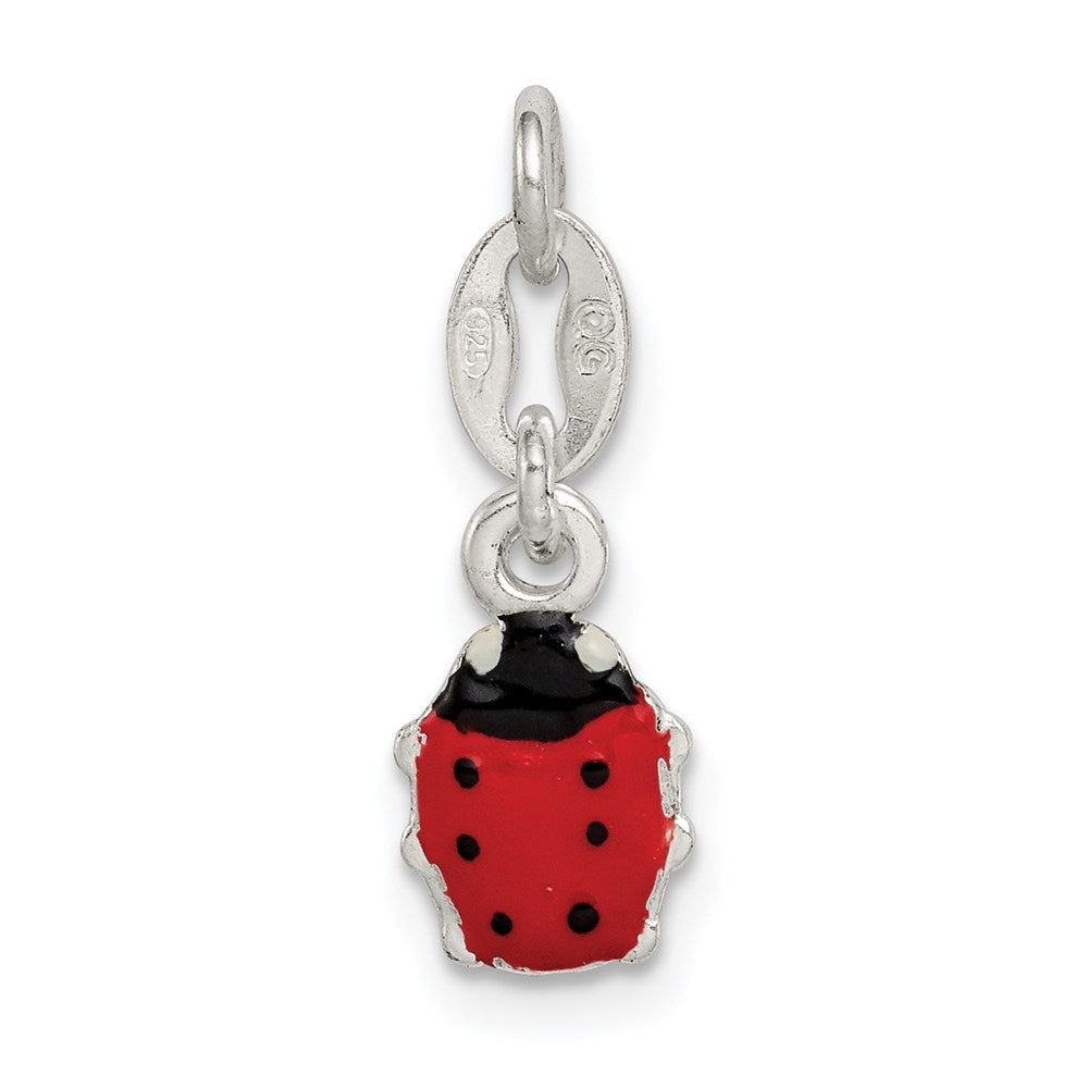 Sterling Silver Black/red Enameled Ladybug Charm