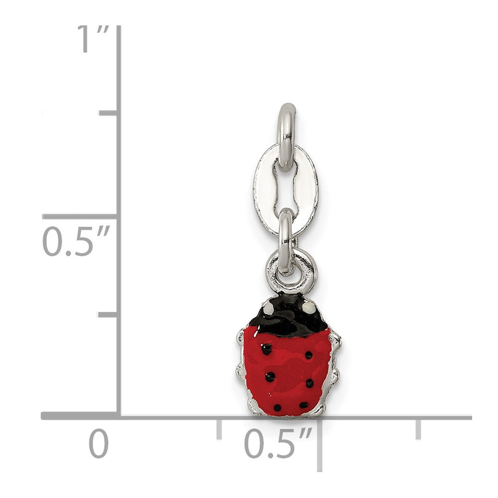 Sterling Silver Black/red Enameled Ladybug Charm