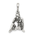 Sterling Silver Antiqued Virgo Zodiac Pendant