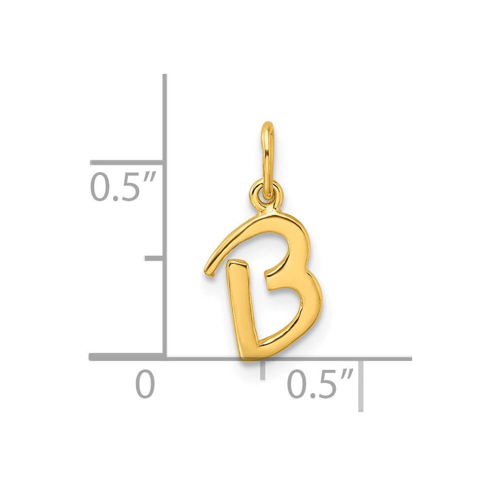 Sterling Silver Gold-tone Polished Letter B Initial Charm