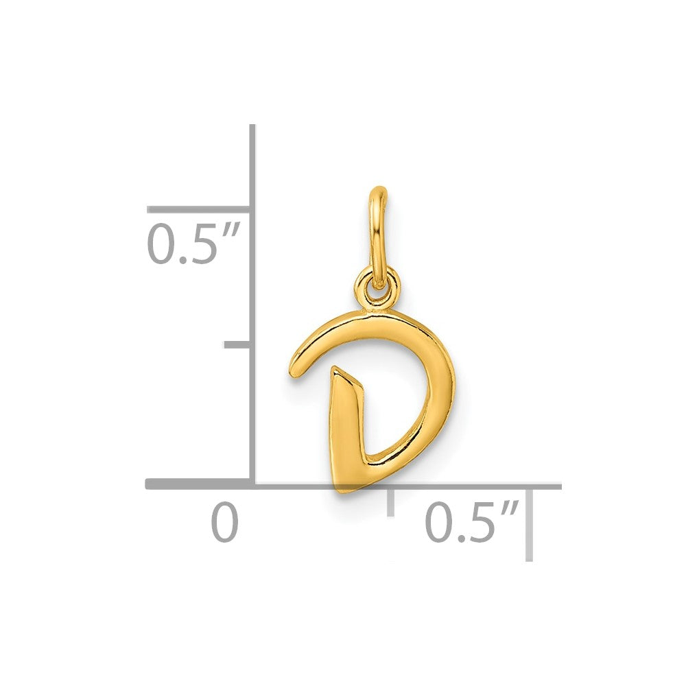Sterling Silver Gold-tone Polished Letter D Initial Charm