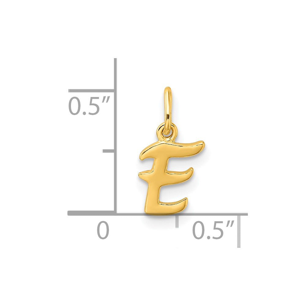 Sterling Silver Gold-tone Polished Letter E Initial Charm