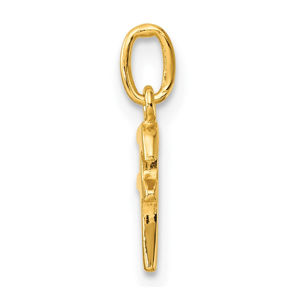 Sterling Silver Gold-tone Polished Letter F Initial Charm