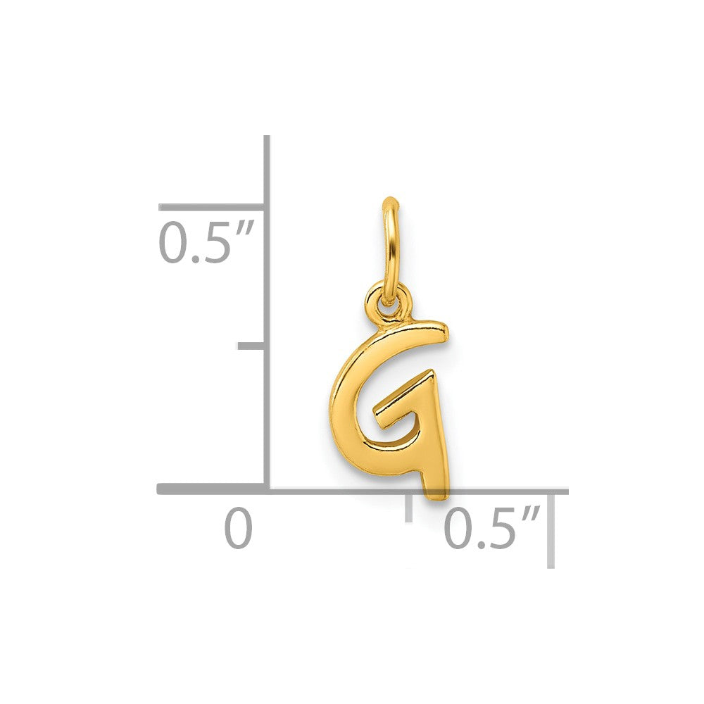 Sterling Silver Gold-tone Polished Letter G Initial Charm