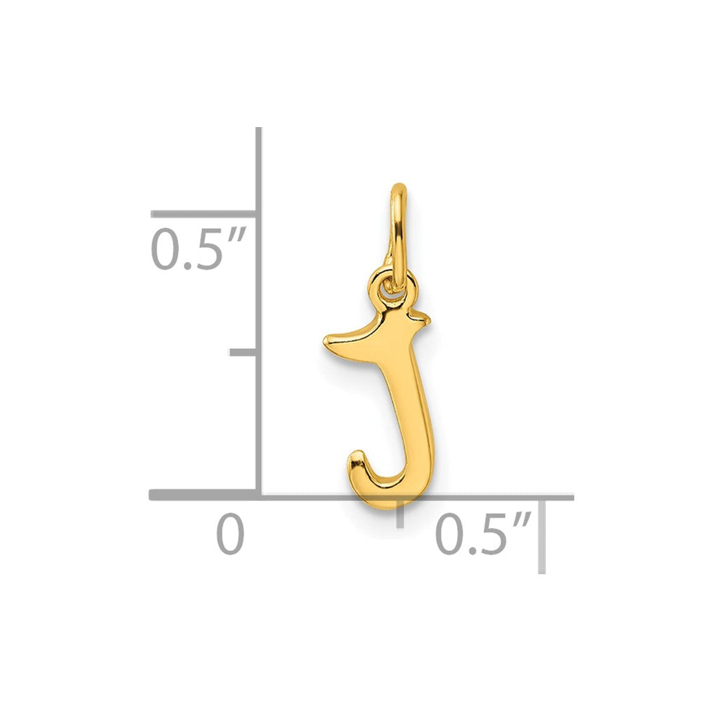 Sterling Silver Gold-tone Polished Letter J Initial Charm