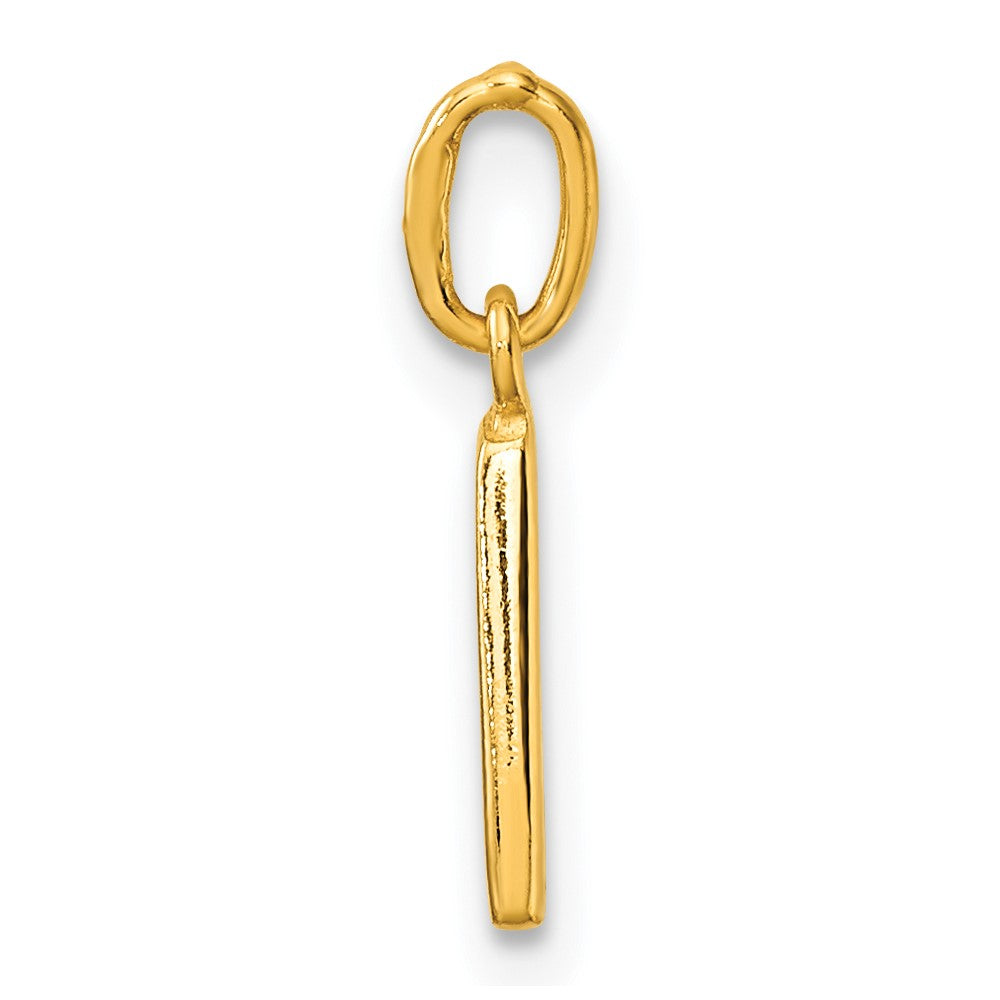 Sterling Silver Gold-tone Polished Letter L Initial Charm