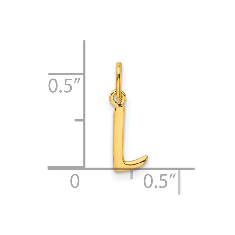 Sterling Silver Gold-tone Polished Letter L Initial Charm