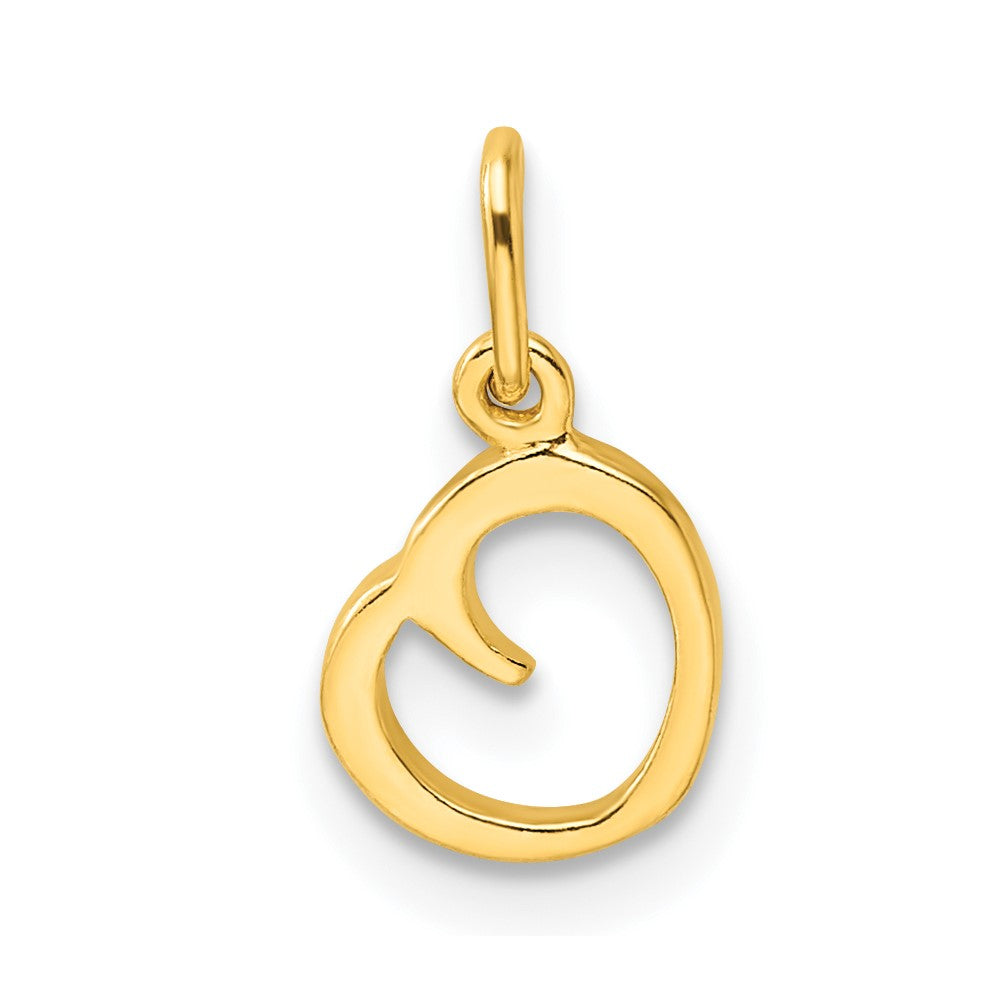 Sterling Silver Gold-tone Polished Letter O Initial Charm