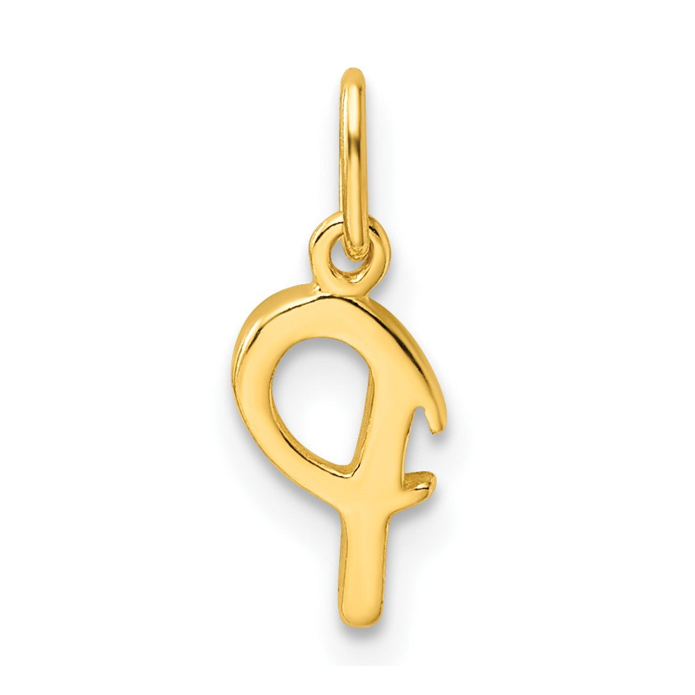 Sterling Silver Gold-tone Polished Letter P Initial Charm