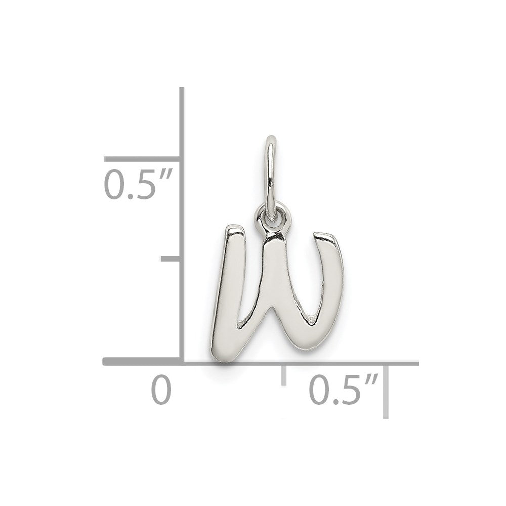 Sterling Silver Letter W Initial Charm