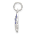 Sterling Silver Polished Mom Butterfly Enameled Charm