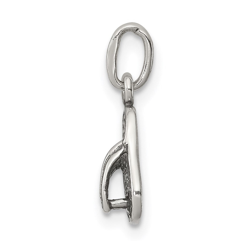 Sterling Silver Antiqued and Textured Flip Flop Charm