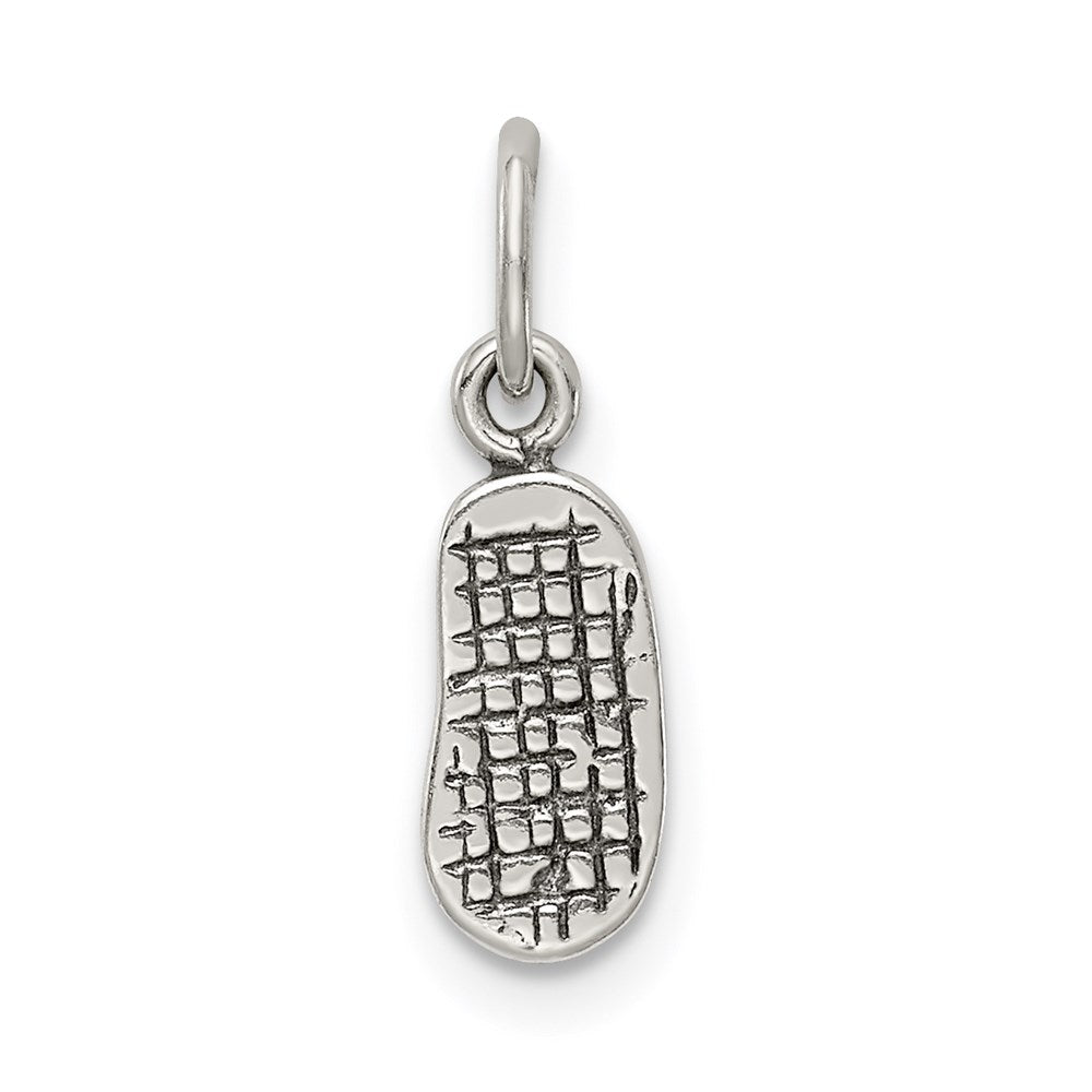 Sterling Silver Antiqued and Textured Flip Flop Charm