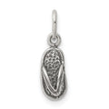 Sterling Silver Antiqued and Textured Flip Flop Charm