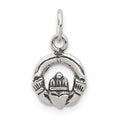 Sterling Silver Mini Antiqued Claddagh Charm