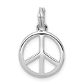 Sterling Silver Rhodium-platedPolished Peace Sign Charm