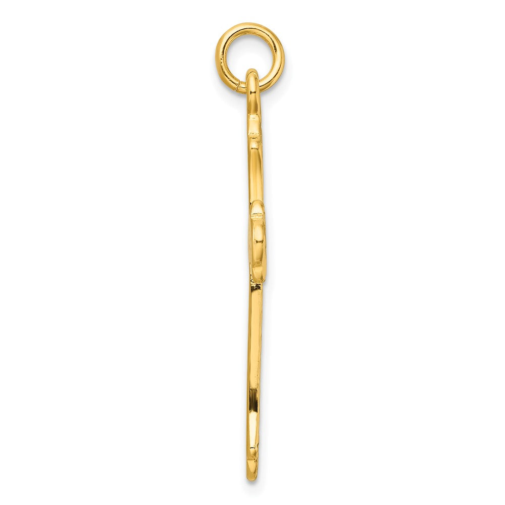 Sterling Silver Gold-tone Polished and D/C Cross Pendant