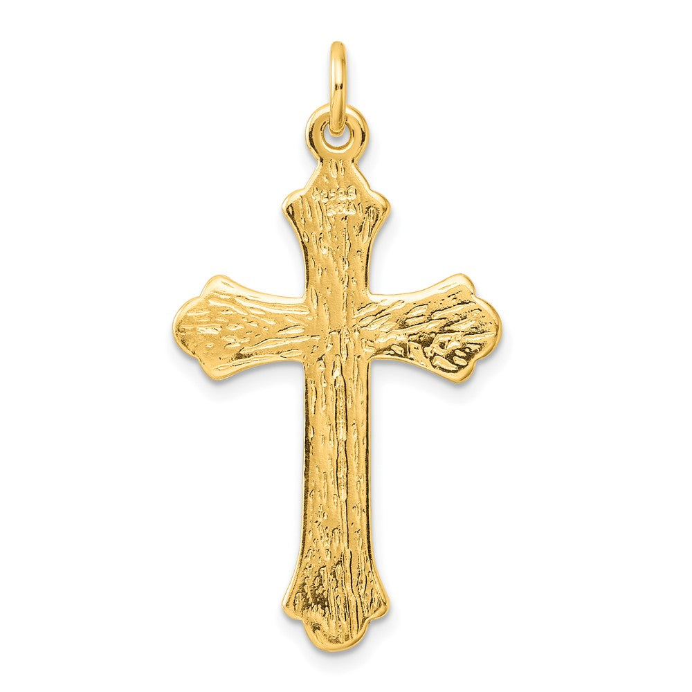 Sterling Silver Gold-tone Polished and D/C Cross Pendant