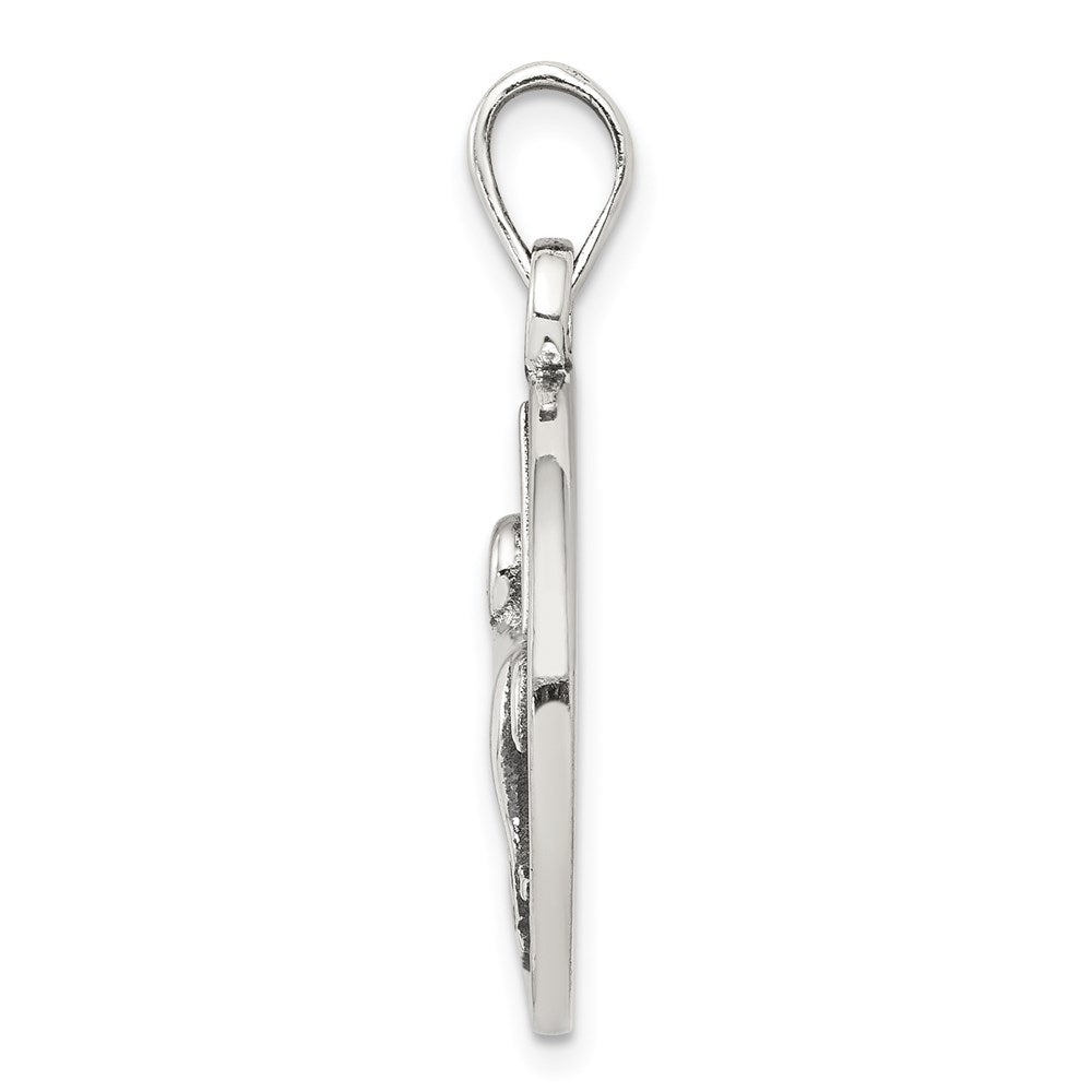 Sterling Silver Polished Antique Finish Aries Horoscope Zodiac Pendant