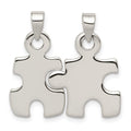 Sterling Silver Polished Puzzle Pieces Pendant
