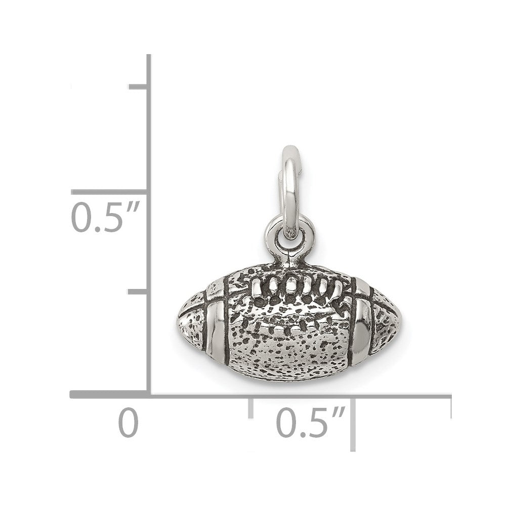 Sterling Silver Antiqued Football Charm