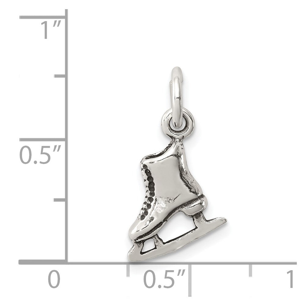 Sterling Silver Antiqued Ice Skate Charm