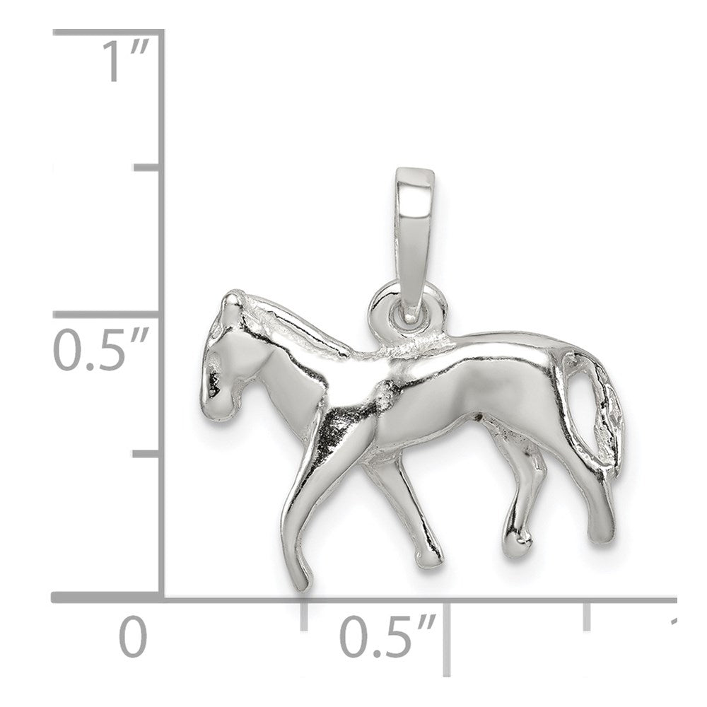 Sterling Silver Polished Horse Pendant