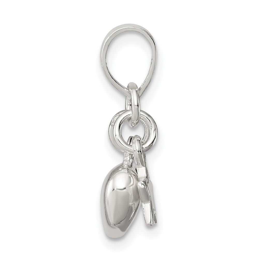 Sterling Silver Heart and Star Pendant