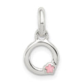 Sterling Silver Letter O with Enamel Pendant