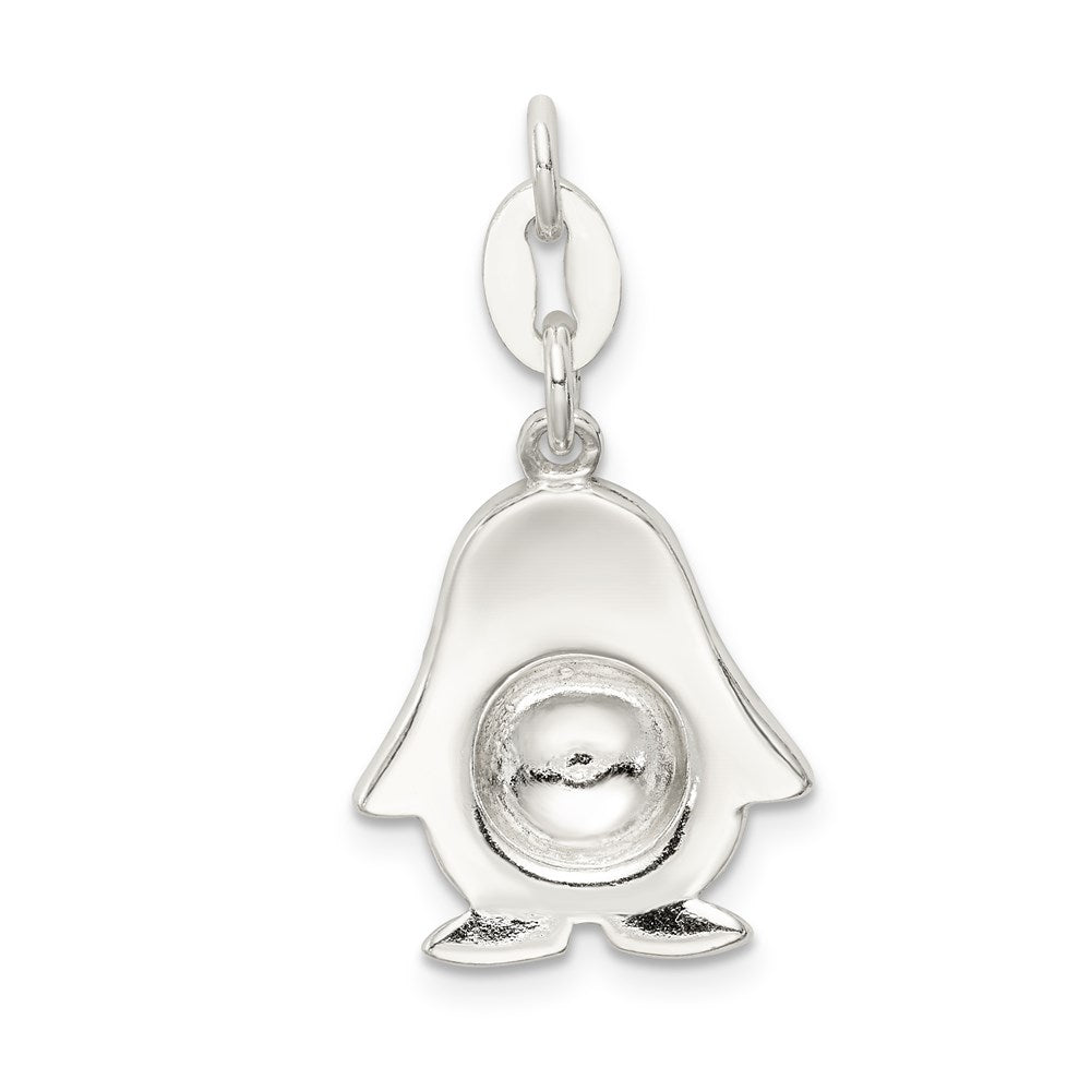 Sterling Silver Enameled Penguin Pendant