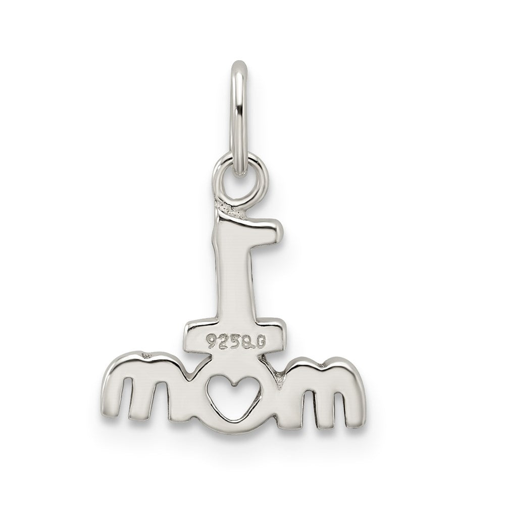Sterling Silver Polished #1 MOM Charm