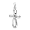 Sterling Silver Rhodium-plated Polished Cross Pendant