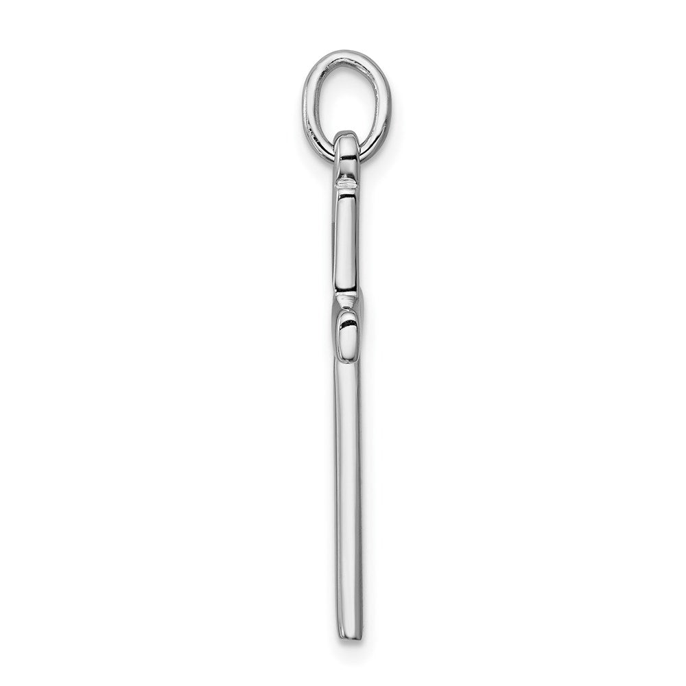 Sterling Silver Rhodium-plated Cross Pendant