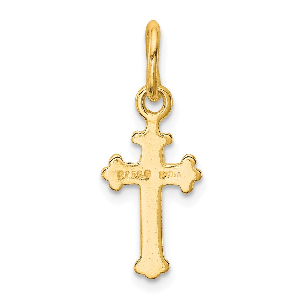 Sterling Silver Gold-tone Polished Small Cross Pendant