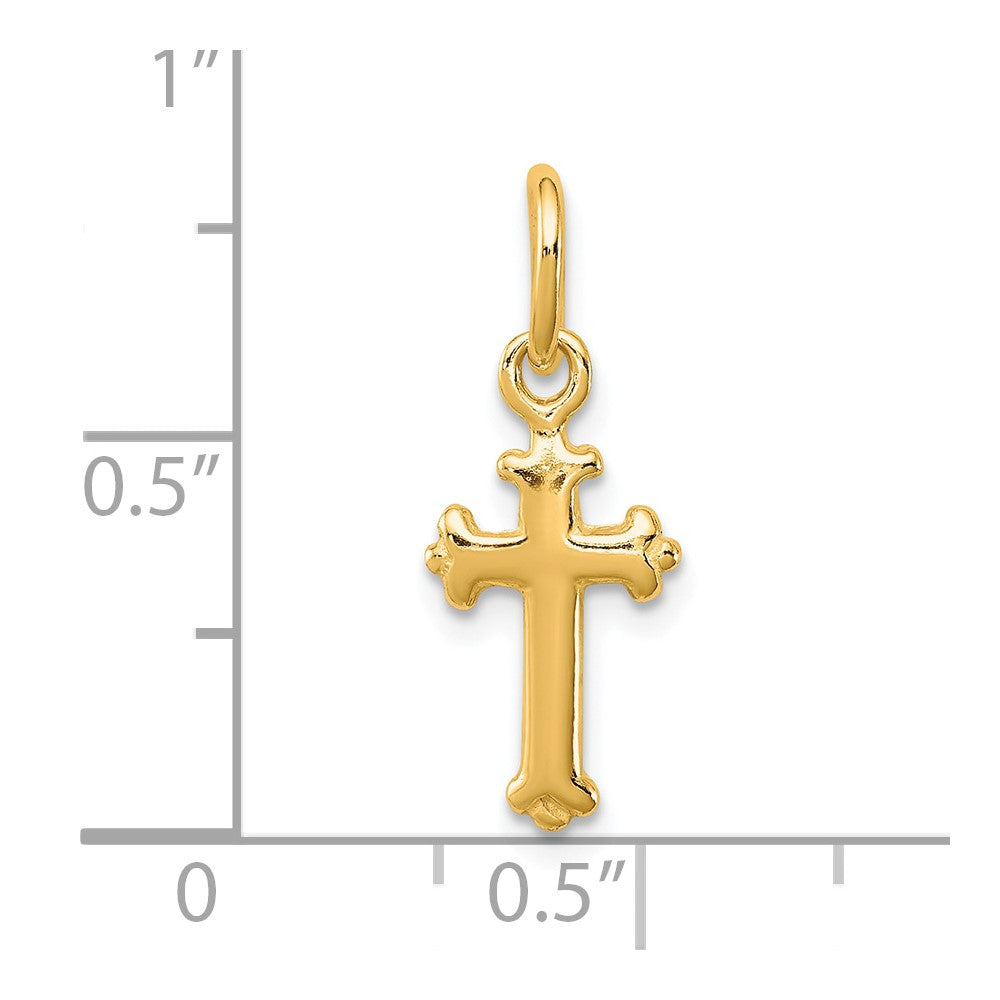 Sterling Silver Gold-tone Polished Small Cross Pendant