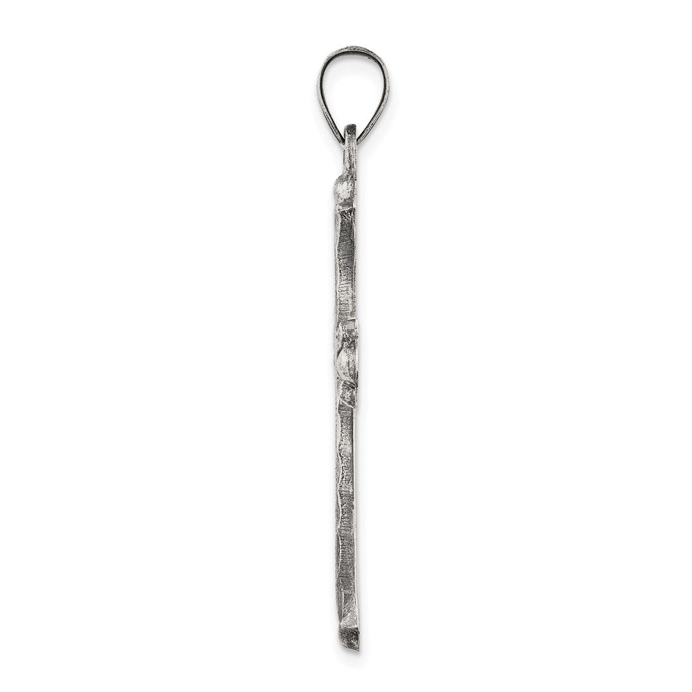 Sterling Silver Antiqued, Polished and Brushed Latin Cross Pendant