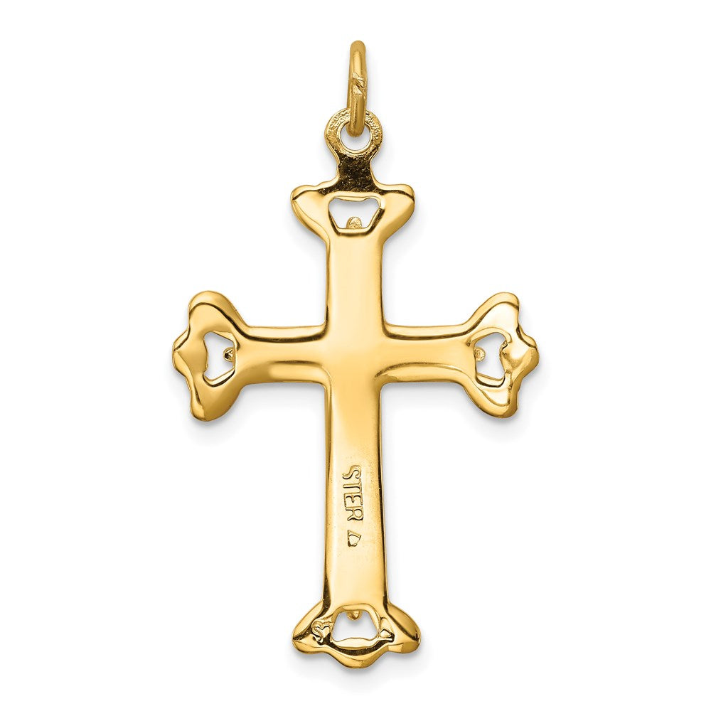 Sterling Silver Platinum-plated & Gold-tone Cross Pendant