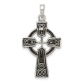 Sterling Silver Polished and Antiqued Celtic Cross Pendant