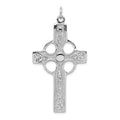 Sterling Silver Rhodium-plated Polished Celtic Cross Pendant
