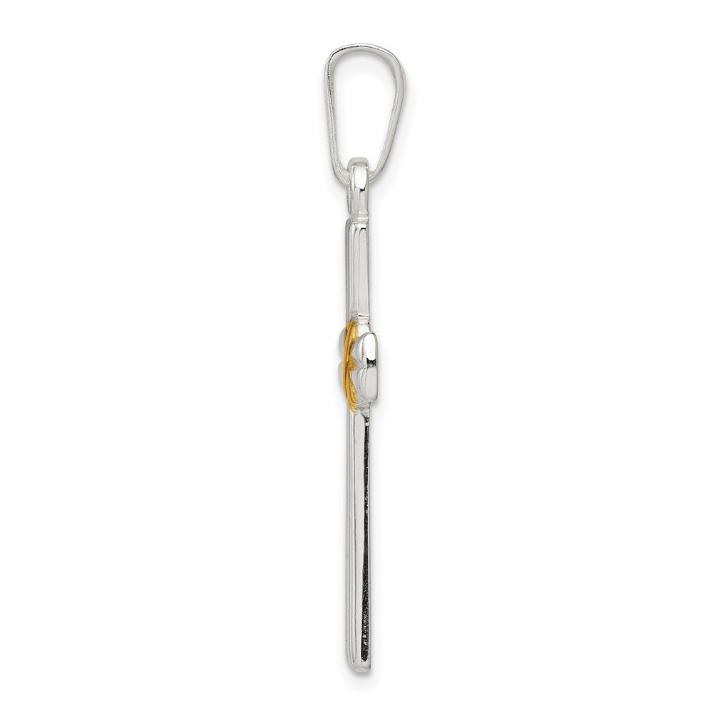 Sterling Silver & Gold-plated Polished Latin Cross Pendant