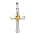 Sterling Silver & Gold-plated Polished Latin Cross Pendant