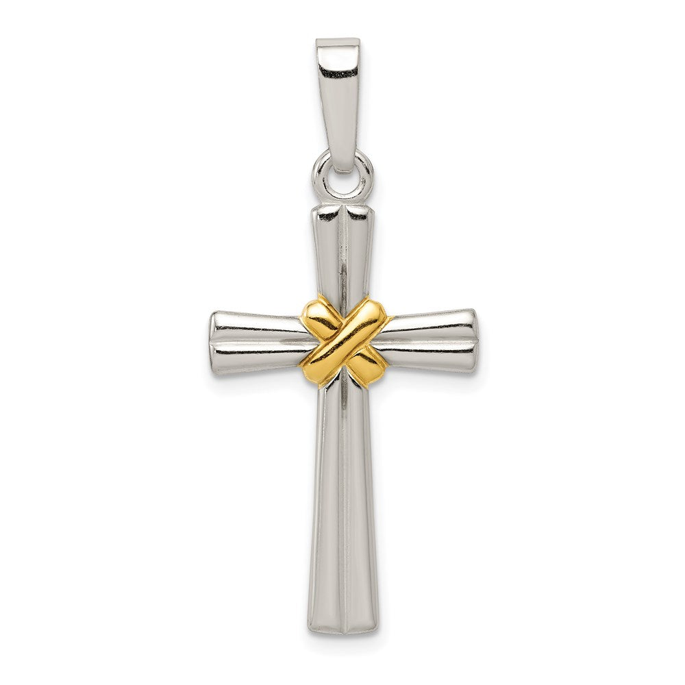 Sterling Silver & Gold-plated Polished Latin Cross Pendant
