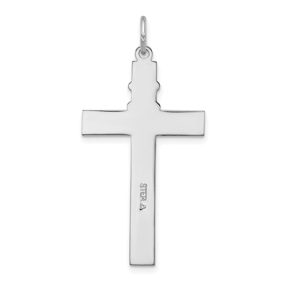 Sterling Silver Platinum-plated & Gold-tone Rosary on Cross Pendant