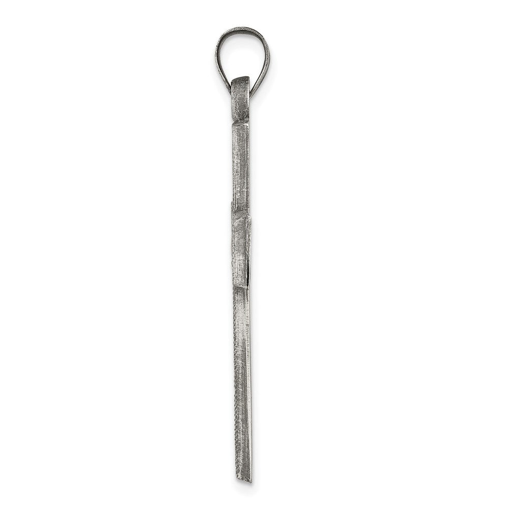 Sterling Silver Antiqued, Polished and Brushed Latin Cross Pendant
