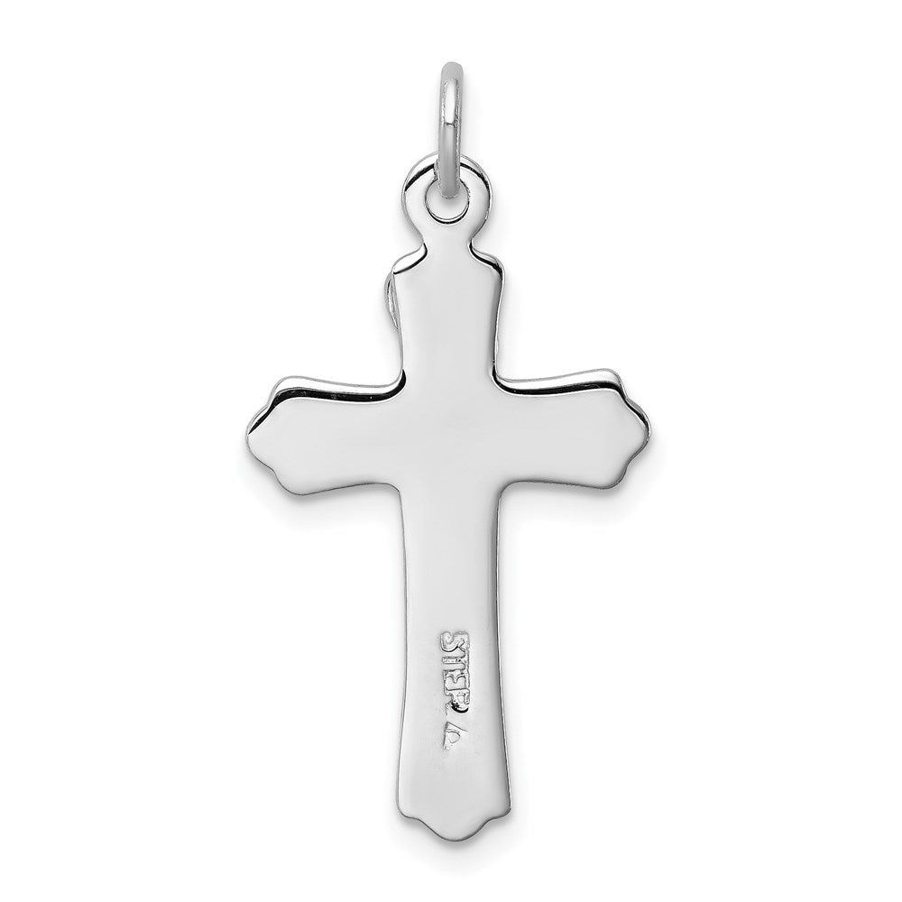 Sterling Silver Platinum-plated & Gold-tone INRI Crucifix Cross Pendant