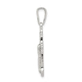 Sterling Silver Polished Textured Crucifix Pendant