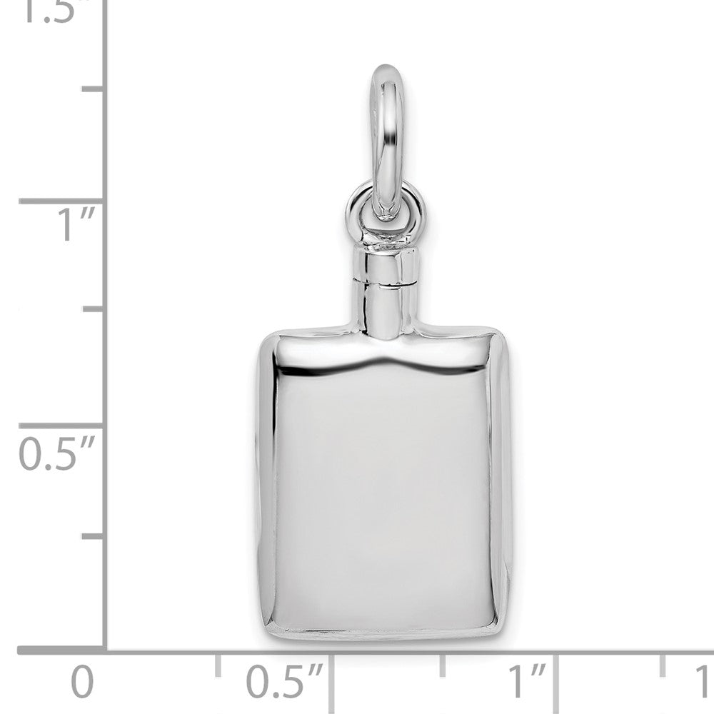 Sterling Silver Rhodium-plated Polished Rectangular Ash Holder Pendant