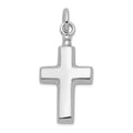 Sterling Silver Rhodium-plated Polished Cross Ash Holder Pendant