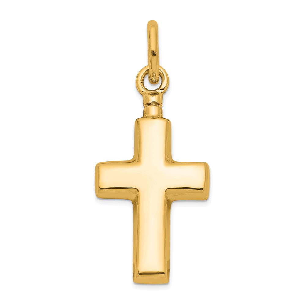 Sterling Silver Gold-plated Polished Cross Ash Holder Pendant