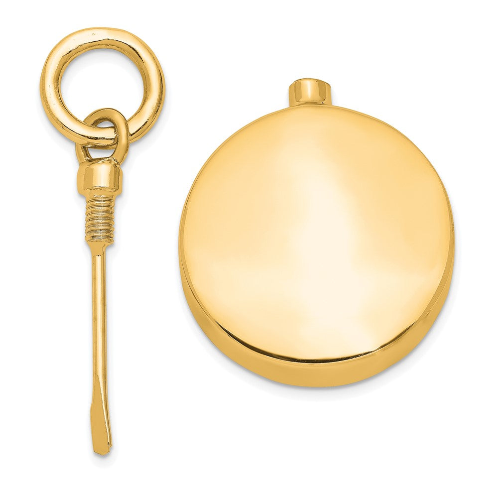 Sterling Silver Gold-plated Polished Round Ash Holder Pendant